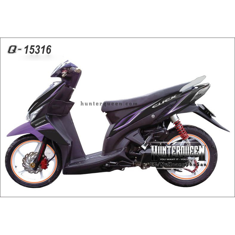 Tem rời Click 110. Tím đen. Thay đổi màu sắc và chi tiết theo yêu cầu. Sắc nét, bền màu, độ bền cao