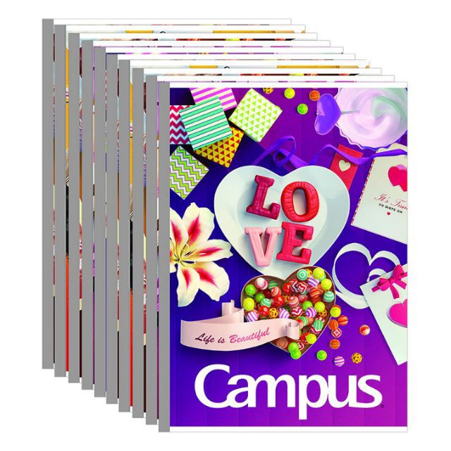 [sỉ ib] Combo 10 Cuốn Tập Kẻ Ngang Campus B5 Gift (120 trang )