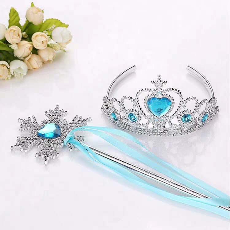 Set Vương Miện, Gậy Phép Cho Bé Gái Hóa Trang Công Chúa Elsa, Lọ Lem, Disney