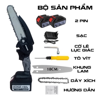 Máy cưa cầm tay chạy pin mini hitachi 199v-máy cưa gỗ hitachi công suất 1200w