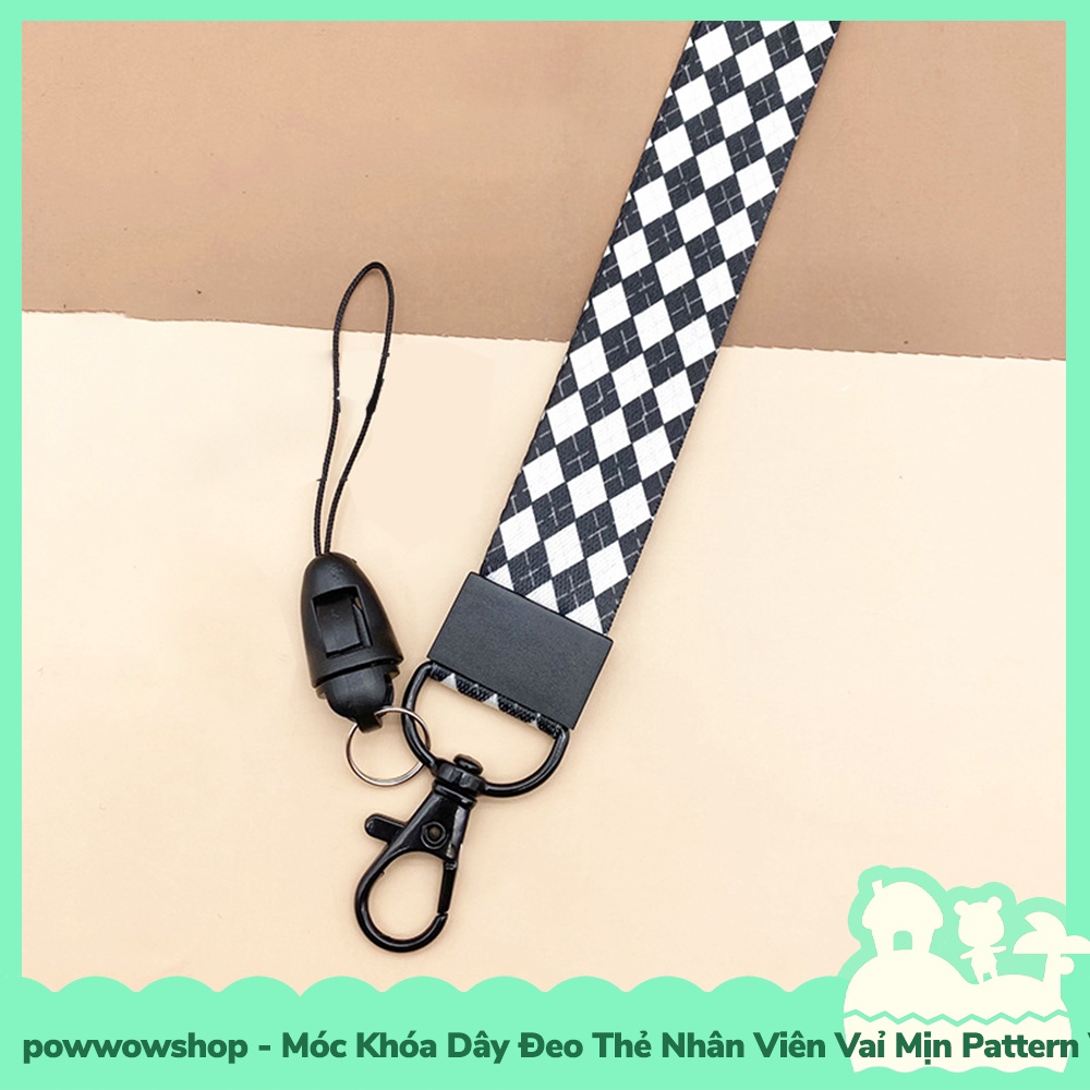 [Sẵn VN - Hỏa Tốc] Dây Móc Đeo Bao Thẻ Nhân Viên Học Sinh Sinh Viên Vải Phong Cách Họa Tiết Pattern Modern Vintage