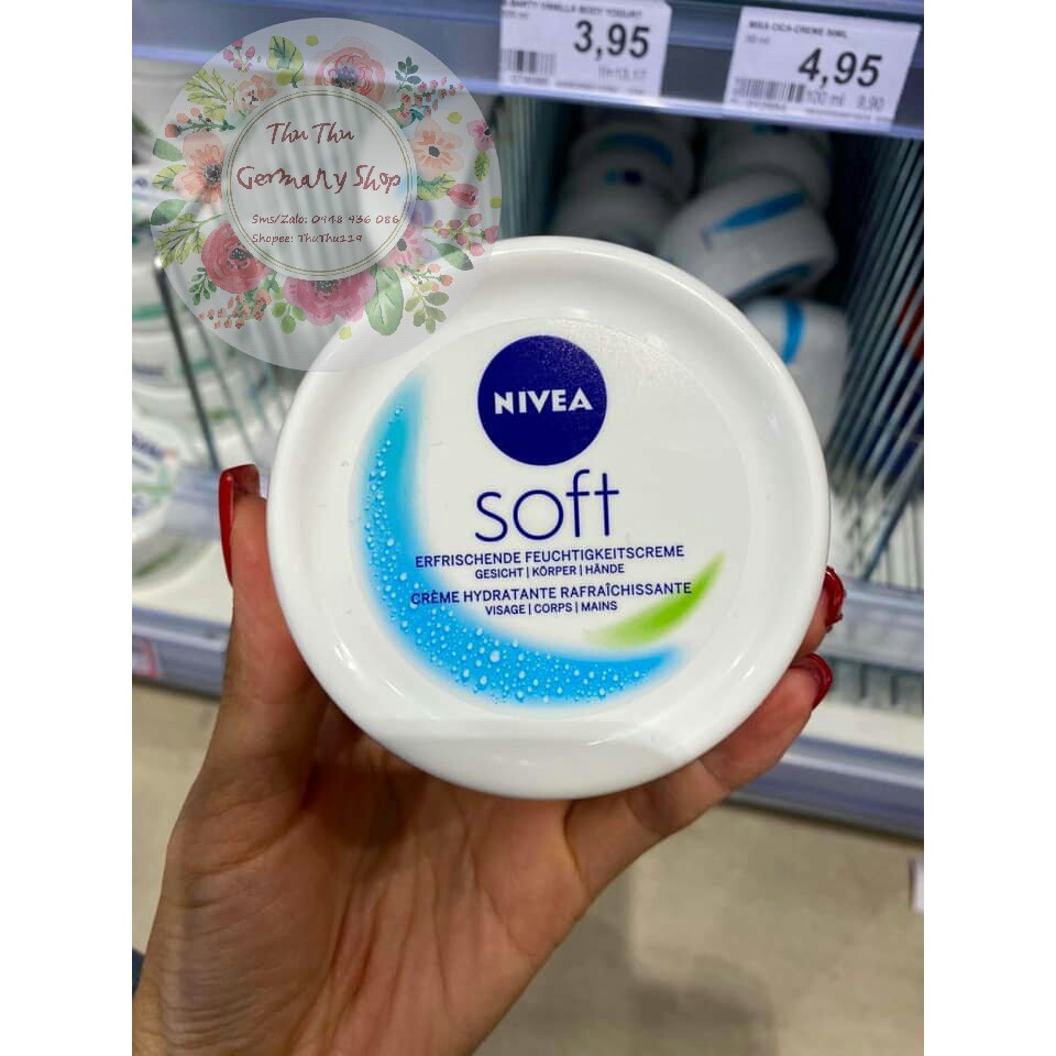 (có bill, review) Kem dưỡng ẩm Nivea Soft nội địa Đức