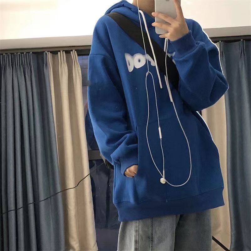 Vòng cổ Có Mũ Trùm Vải Lông Cừu Dày Dặn Màu Xanh Dương Klein Thời Trang Mùa Đông 2022 Mới Dành Cho Bạn Nữ