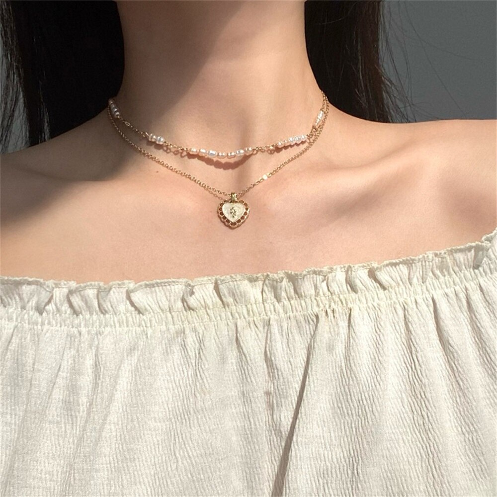 Vòng cổ choker chuỗi hạt ngọc trai trắng lớn phong cách thanh lịch cho nữ