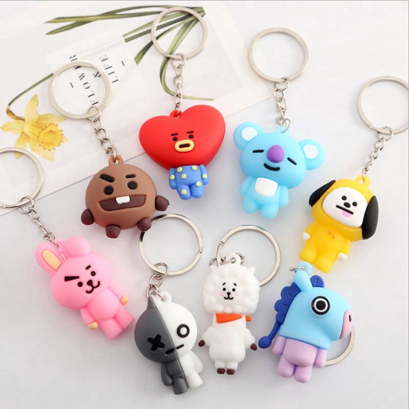 Móc khóa họa tiết hoạt hình BT21 COOKY CHIMMY SHOOKY RJ đặc điểm ngộ nghĩnh