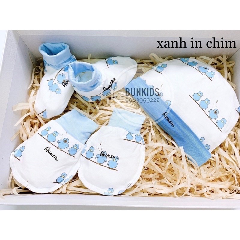 {Nhiều hình} Set Avaler mũ và bao tay bao chân như hình(chất sợi tre- mẫu hoạ tiết các màu)hoặc bán rời bao tay chân