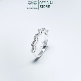 Nhẫn nữ bạc Tlee, nhẫn bạc nạm đá ziczac hai hàng cao cấp TLJ - Tleesilver