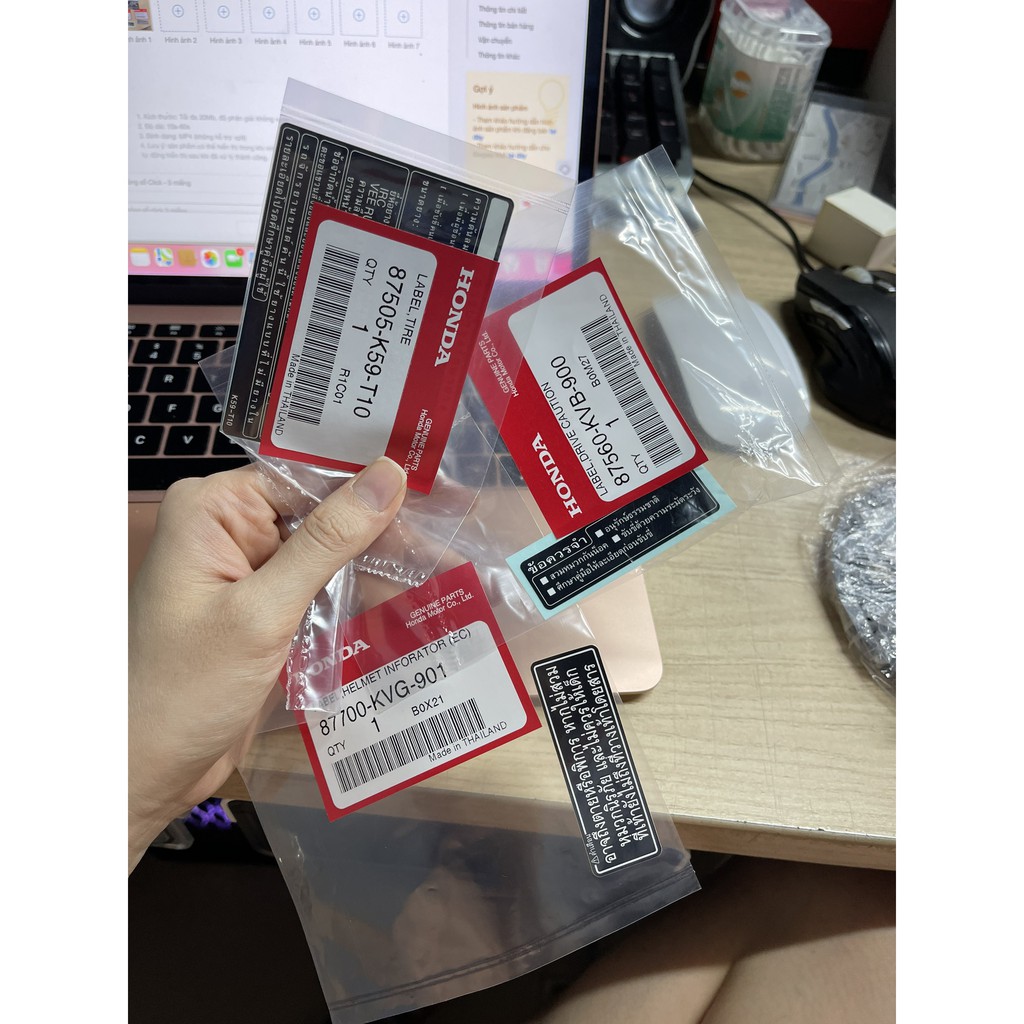 Tem thông số chữ thái cho Click đời 2018 đến nay chính hãng Honda - 3 miếng