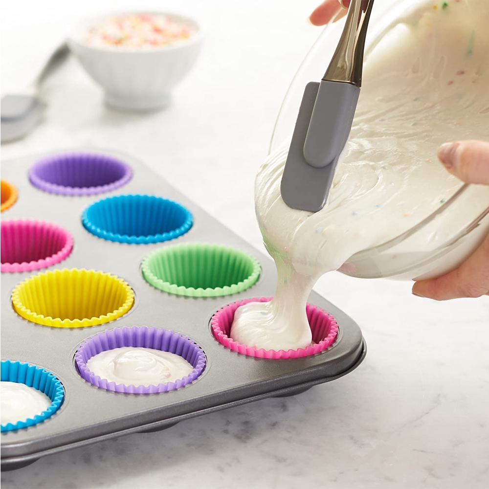 Set 12 / 24 Cốc Silicone Làm Bánh Cupcake Tiện Dụng