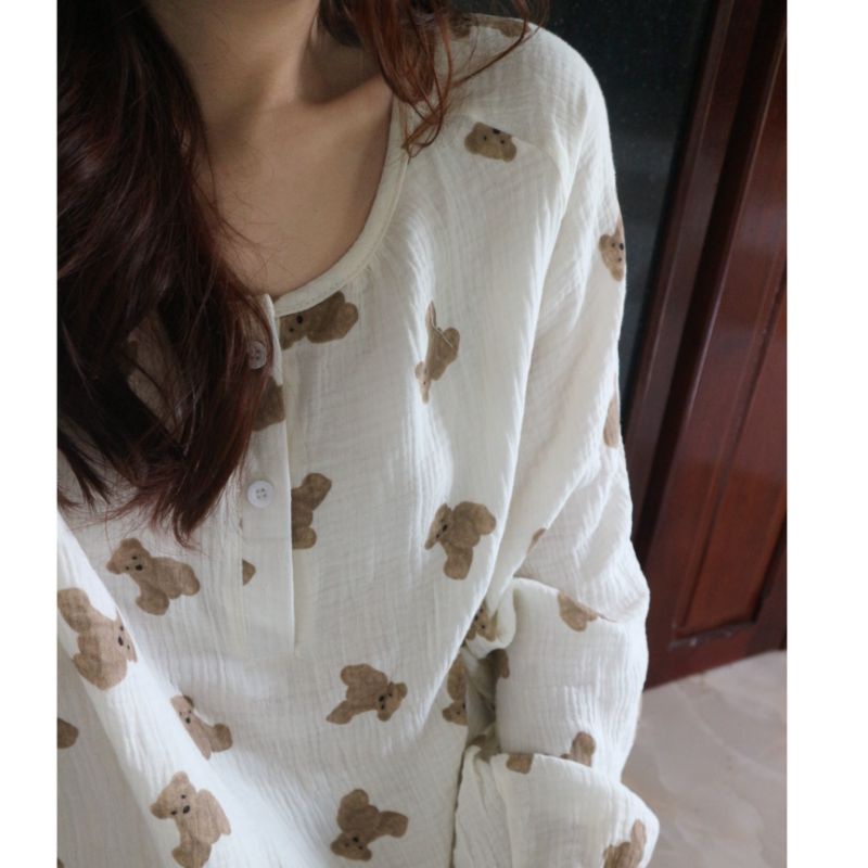 Bộ ngủ / mặc nhà pyjama ngắn / dài muslin ulzzang order