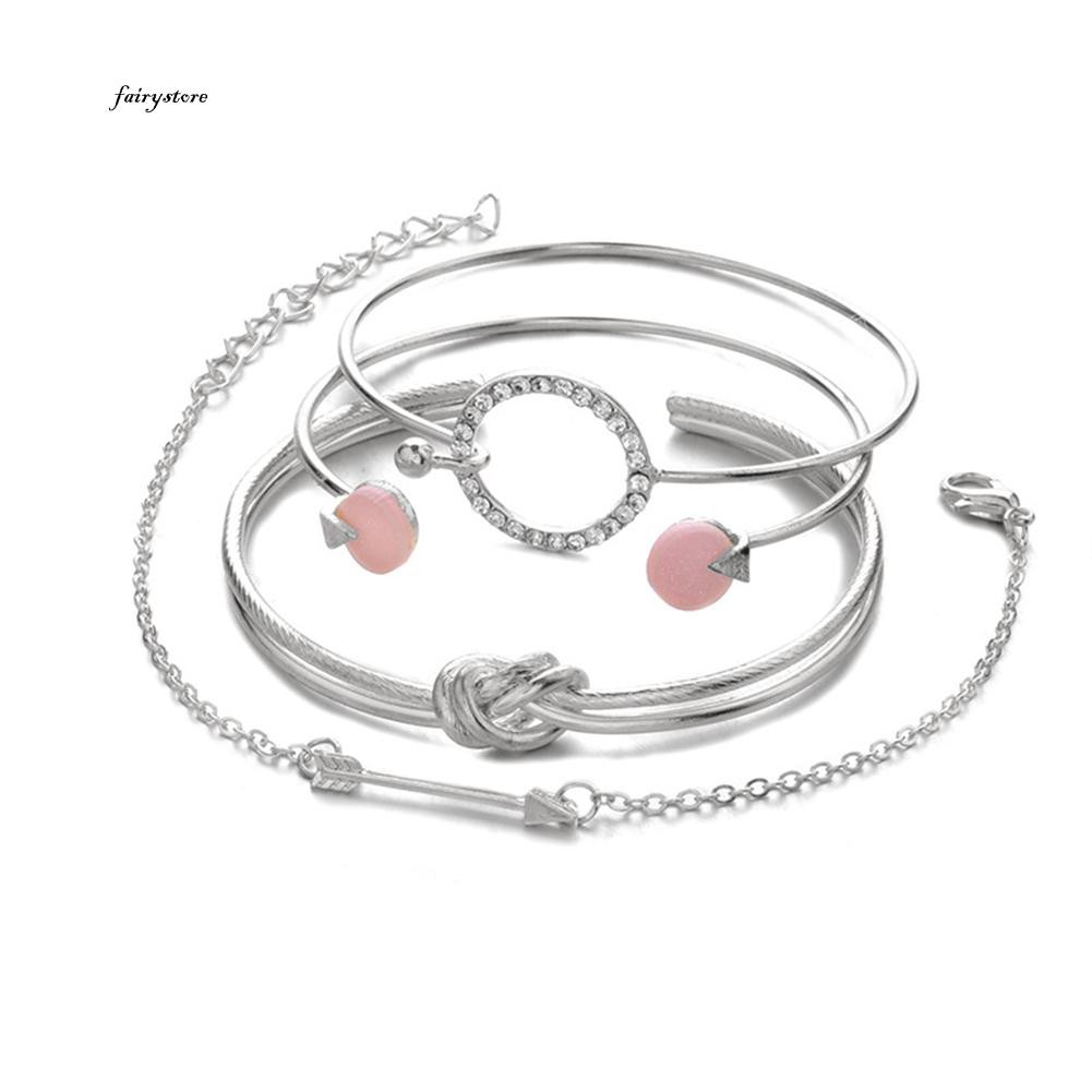 Set 4 VòNg Đeo Tay KiểU DáNg ThờI Trang Cho Nữ