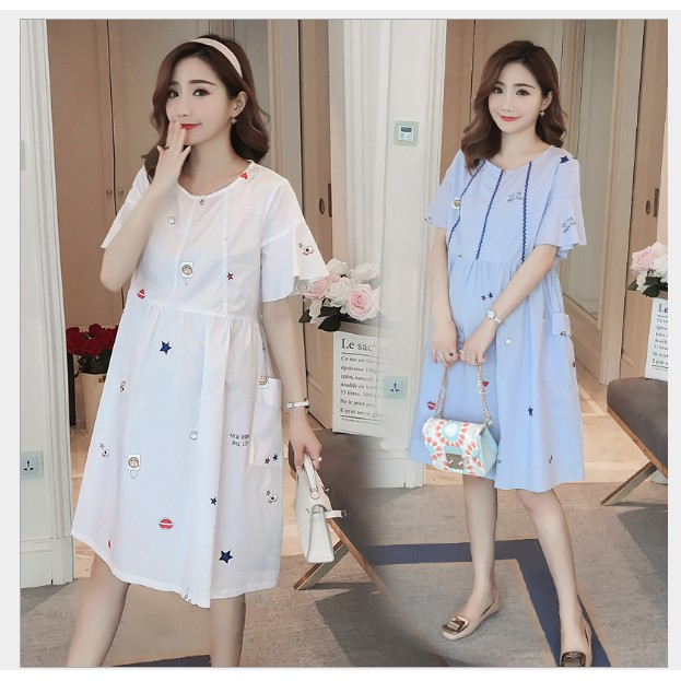 ĐẦM BÂU VÁY BẦU CÔNG SỞ PHỐI REN . 2 MÀU