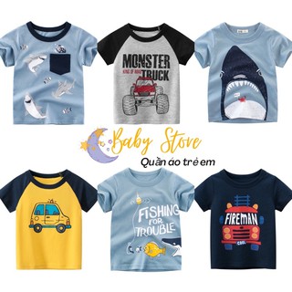 Áo cộc tay bé trai 27kids nhiều hình đáng yêu , cotton 100%