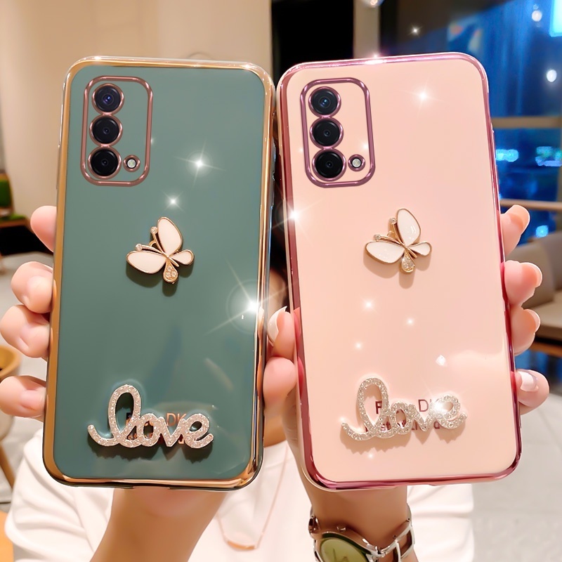 Ốp Điện Thoại Mềm Mạ Hình Bướm Sang Trọng Cho Realme 8i 9i 9 Pro Plus C35 7 5 6 Pro