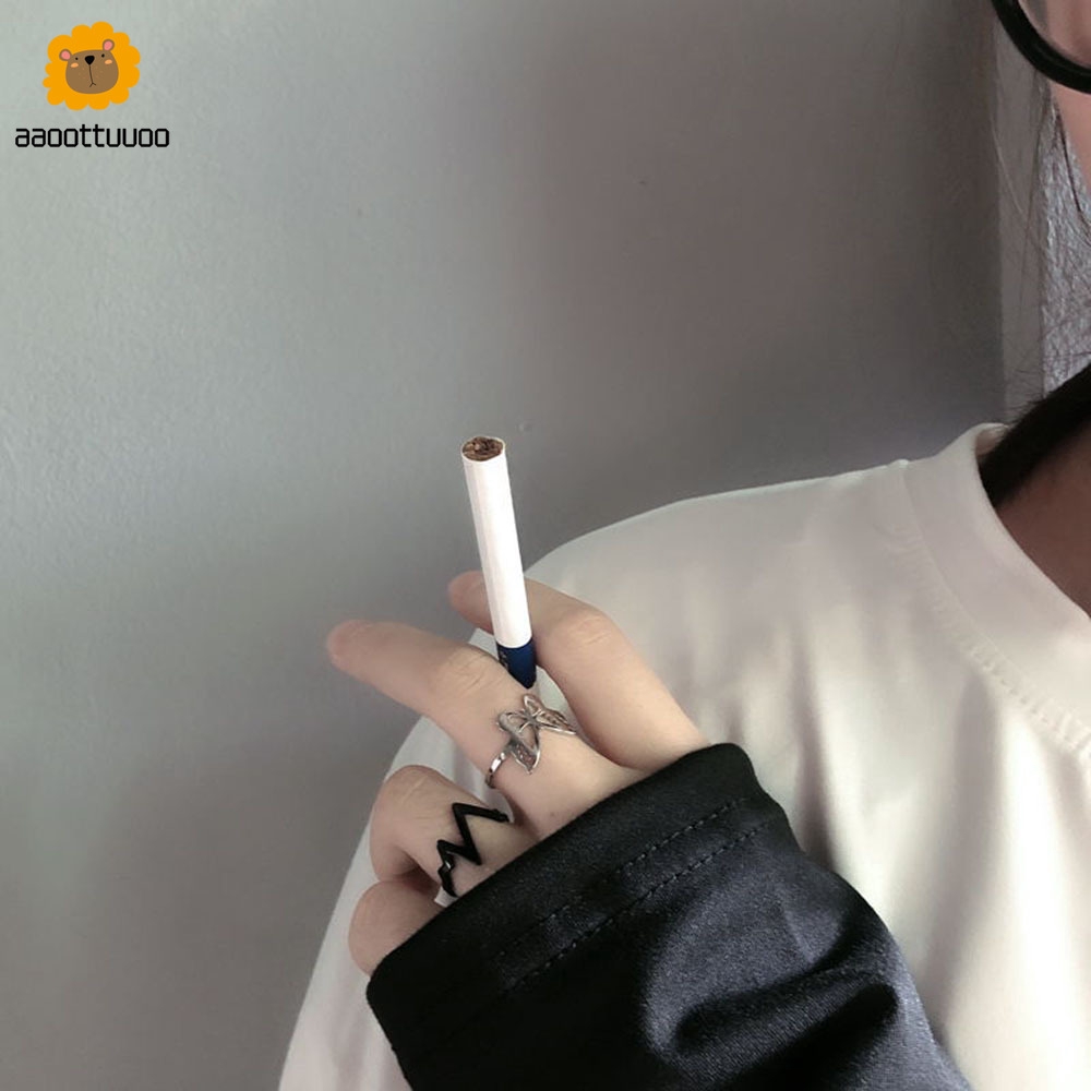 Nhẫn Kim Loại Hình Bướm Đính Đá Màu Thời Trang Cho Nữ