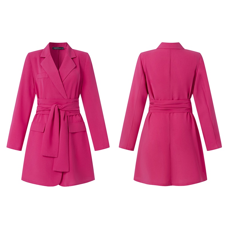Zanzea Áo Khoác Blazer Dài Tay Màu Trơn Thắt Eo Phong Cách Châu Âu Thời Trang Cho Nữ