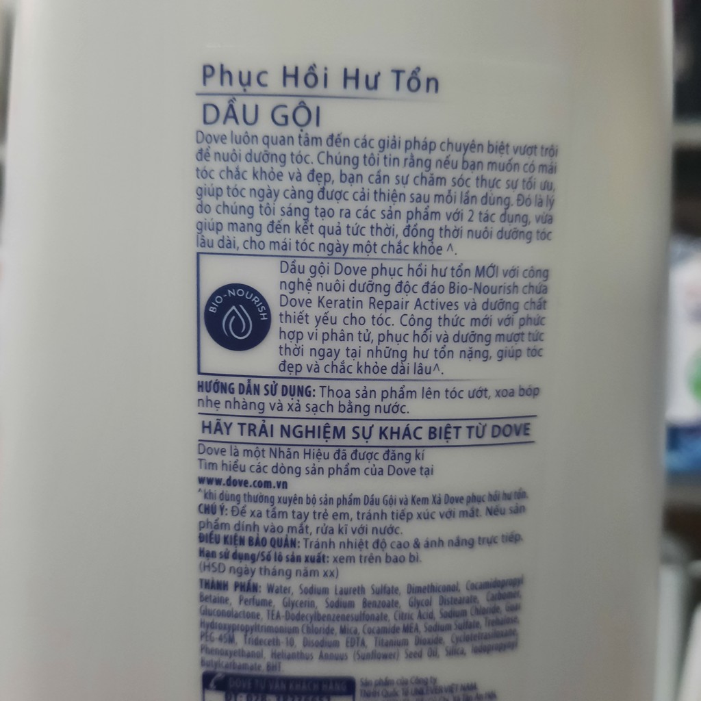 Dầu gội Dove phục hồi hư tổn 880gr (854ml)