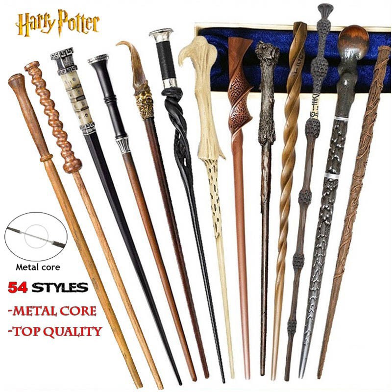 Đồ chơi đũa phép thuật trong phim Harry Potter lõi bằng kim loại chất lượng cao 54 kiểu tùy chọn dùng hóa trang