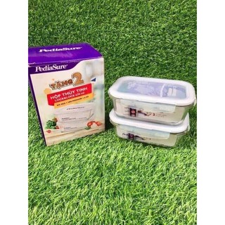 Bộ 2 hộp thuỷ tinh lock & lock chữ nhật 630ml