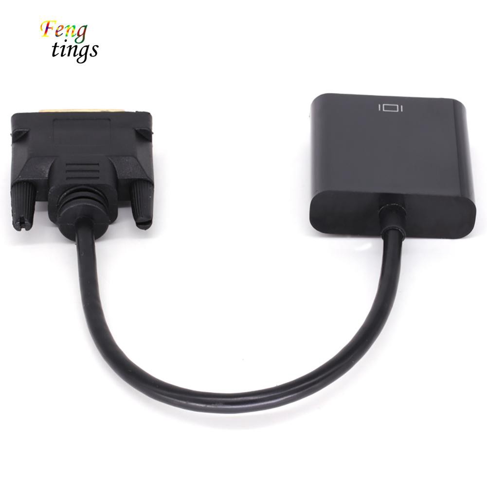 ✌ FT ✌ 1080p DVI-D 24+1 Pin Male to VGA 15Pin Female Active Cable Adapter Converter