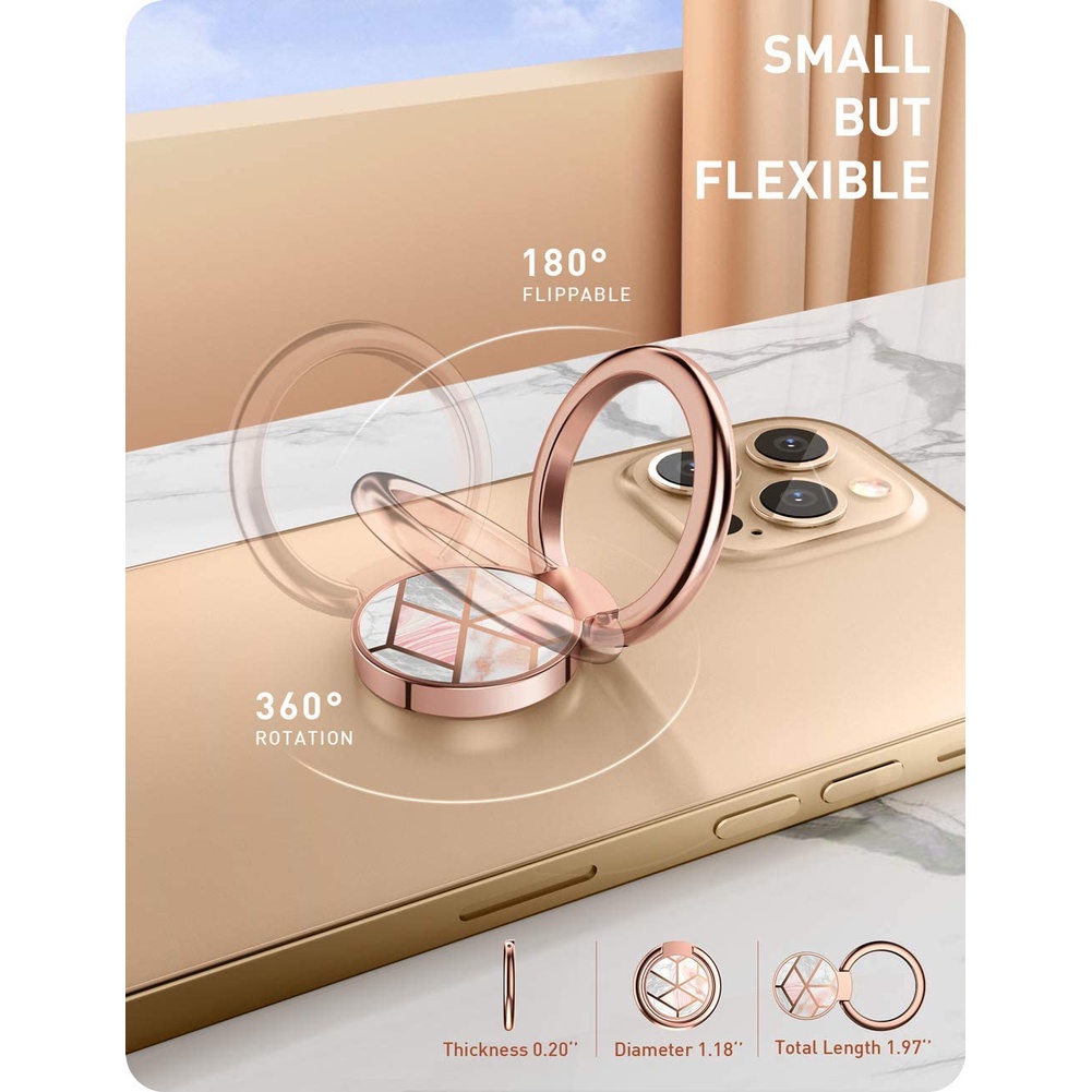 Vòng nhẫn ngón tay giữ điện thoại SUPCASE thiết kế xoay 360 độ° và 180° lật từ tính gắn trên ô tô