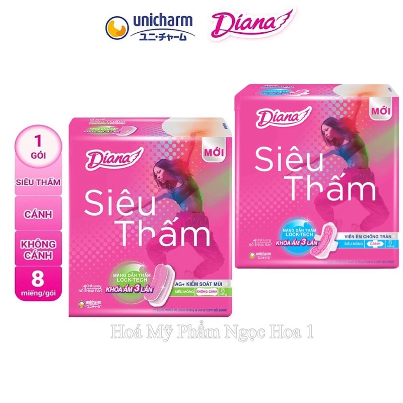 BĂNG VỆ SINH DIANA SIÊU THẤM SIÊU MỎNG 23cm