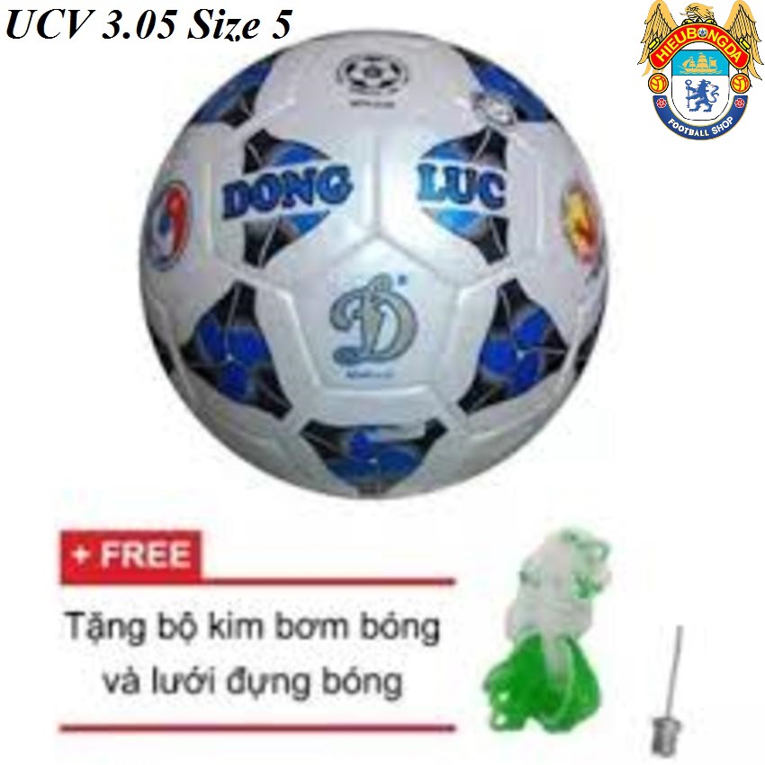 Bóng Đá Động Lực UCV 305 Size 5 Số 4 tặng Kim bơm bóng + Lưới đựng bóng chính hãng tiêu chuẩn thi đấu