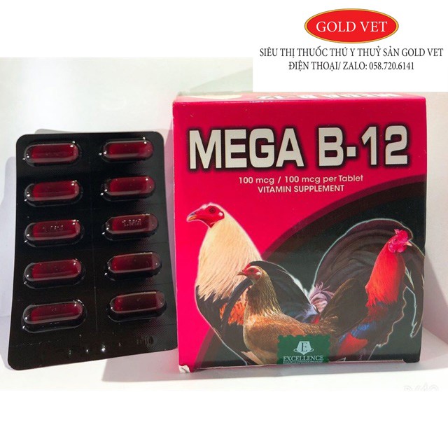 [Giá rẻ] Mega B12 [1 vĩ x 10 viên] Sản phẩm nuôi gà đá