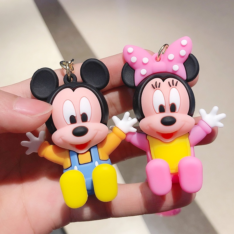 DISNEY Móc Khóa Gắn Mặt Hình Chuột Mickey Minnie Dễ Thương Cho Bé