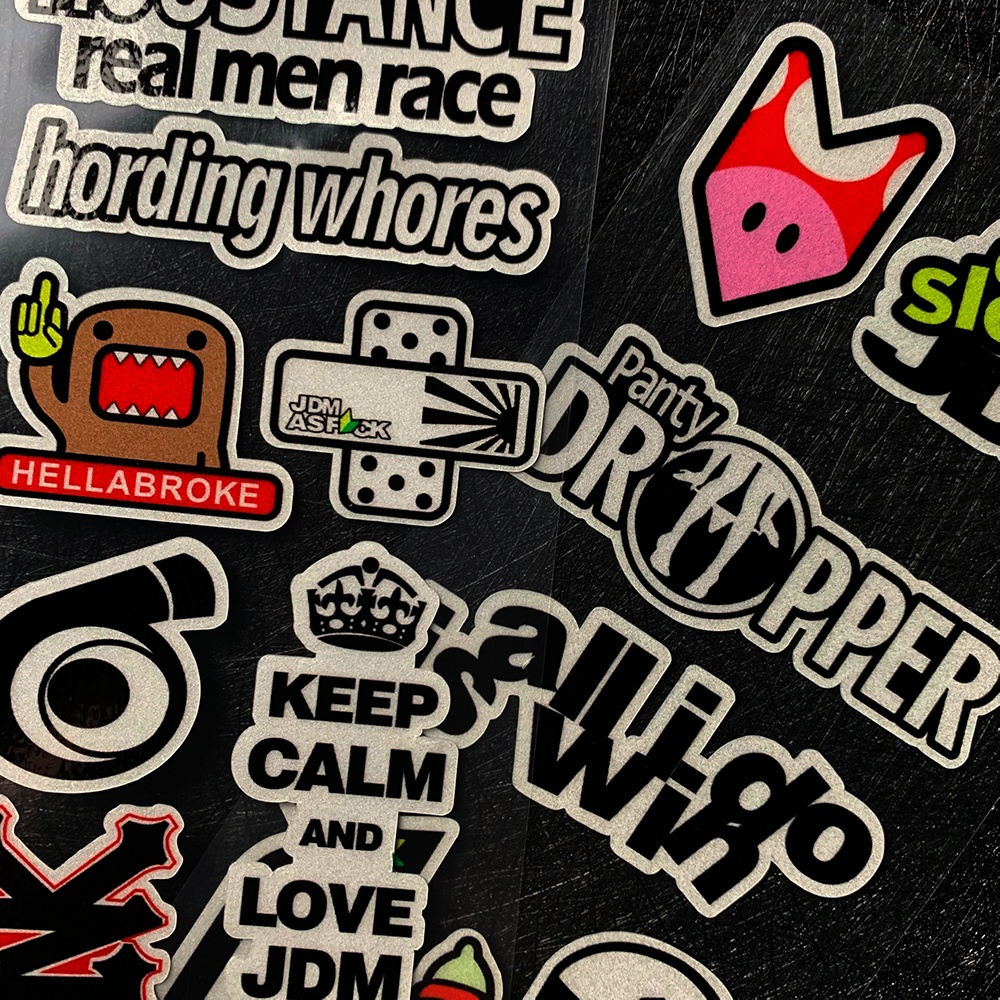 Sticker Logo Phản Quang Chống Thấm Nước Trang Trí Xe Máy