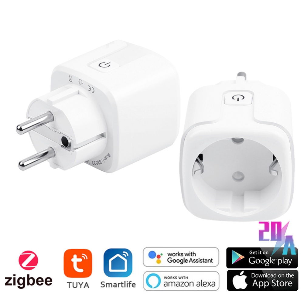 Aubess Aubess Đầu Nối Zigbee Không Dây Hẹn Giờ Thông Minh Ổ Cắm Điện Thông Minh Máy Tính Chống Cháy Gia Đình Điều Khiển Bằng Giọng Nói