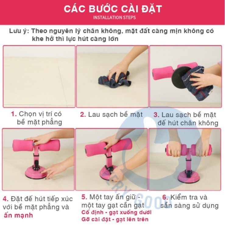 Dụng Cụ Tập Cơ Bụng Eo GYM Đồ Dùng Thể Thao Tại Nhà Đa Năng Có Đế Hút Chân Ko Trụ Chữ T Giúp Dáng Chuẩn Eo Thon Nam Nữ