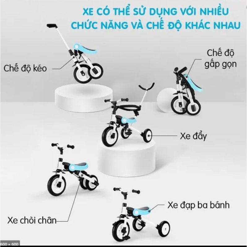 Xe Nadle SL-A2 đa năng  tích hợp 3 chức năng vừa làm xe đẩy, xe chòi, xe đạp 3 bánh cho bé [Kèm Khung Bảo Vệ]