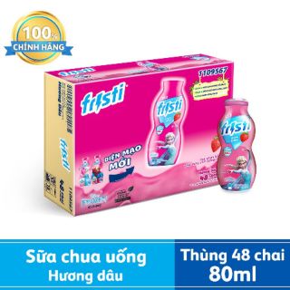 Sữa Chua Uống Fristi hương dâu 1 thung 48 chai x 80ml