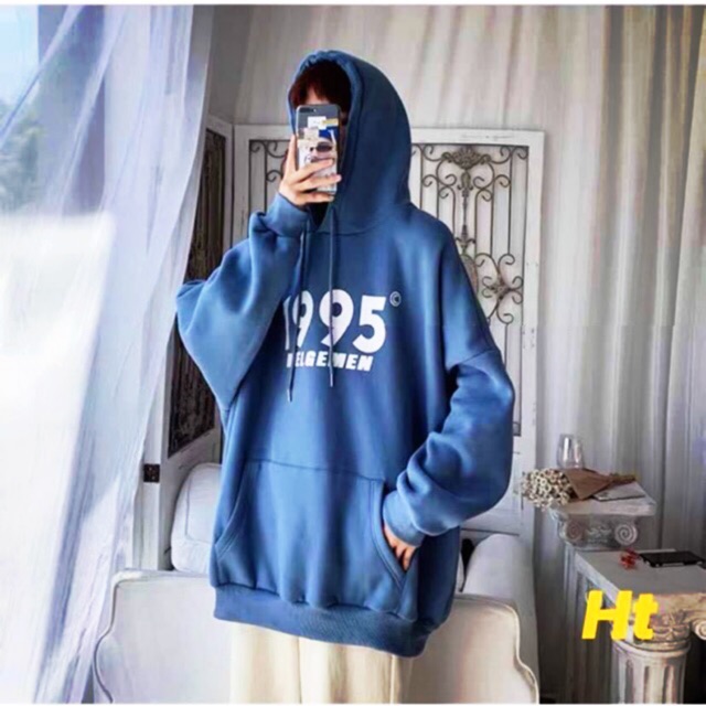 Áo hoodie nỉ mũ túi bụng 1995