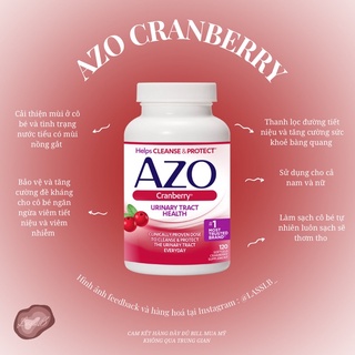   BILL US  Viên uống tiết niệu AZO Cranberry hủ 120 viên 