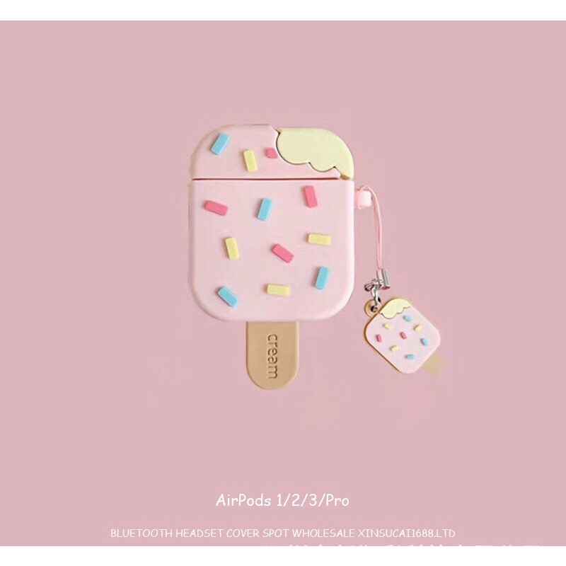 Ốp Case Airpod Cu Shin Cá Mập Que Kem Khủng Long Xanh Tay Mèo Dễ Thương C2