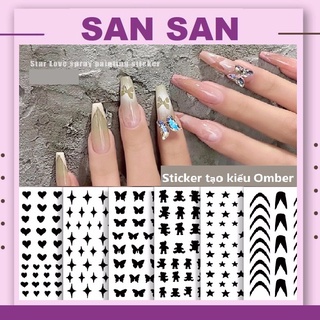 Sticker dán móng, sticker tạo kiểu omber, stiker nail