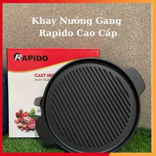 Chảo Gang Nướng Rapido Size 24cm,26cm Chống Dính Tốt, Tiếp Nhiệt Nhanh, Giữ Nhiệt Lâu, Dùng Cho Mọi Loại Bếp