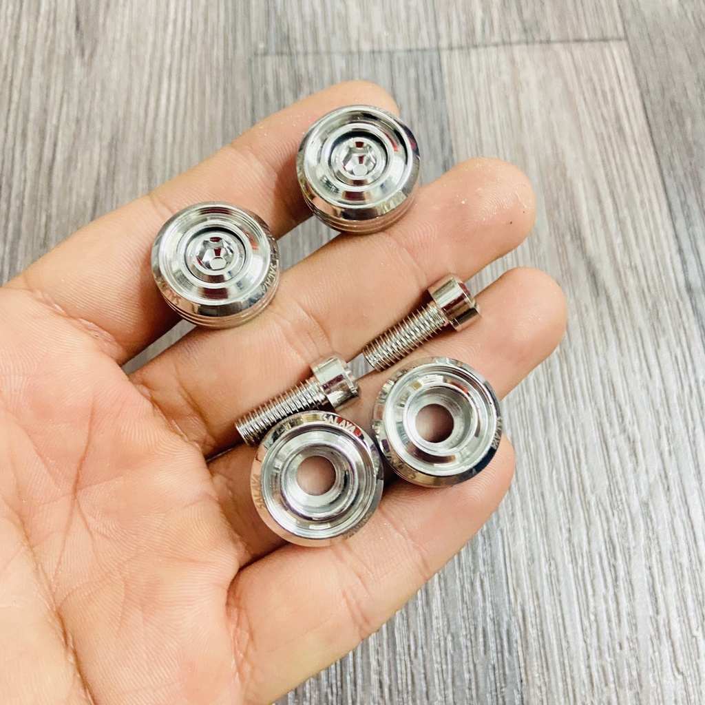 (MỚI VỀ) Bộ 04 ốc khâu pô các dòng xe tay ga như VISION, VARIO, SH, ỐC KIỂU XE MÁY MẪU SALAYA THÁI XOẮN SÁNG BÓNG