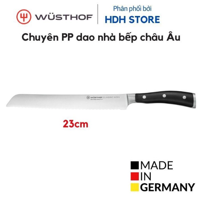 [HÀNG ĐỨC] Dao Bánh Mỳ Wusthof Classic Ikon 23cm thép rèn cao cấp - Chính hãng