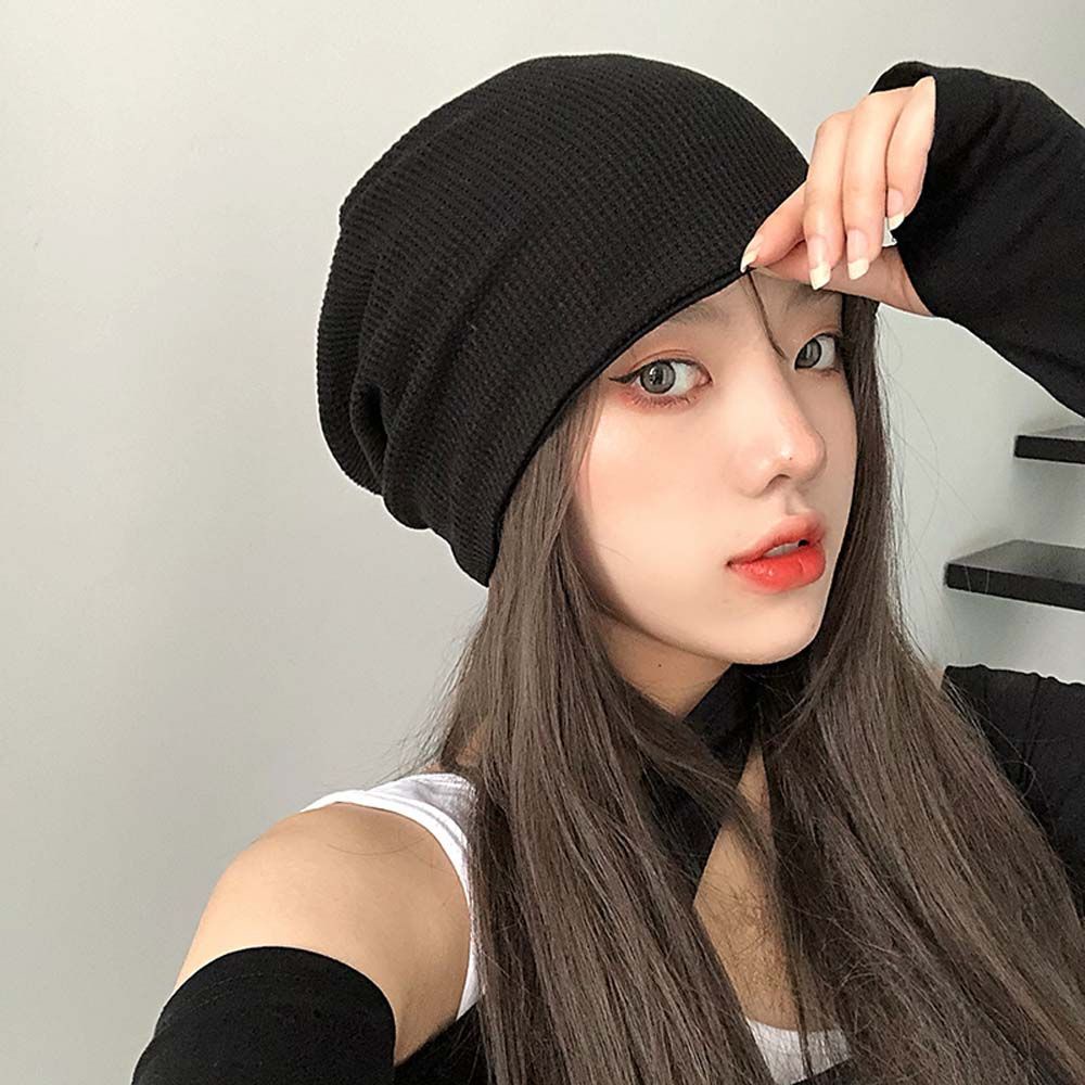 Mũ beanie thoáng khí màu trơn kẻ sọc nhiều màu phong cách hip hop thời trang cho nam và nữ