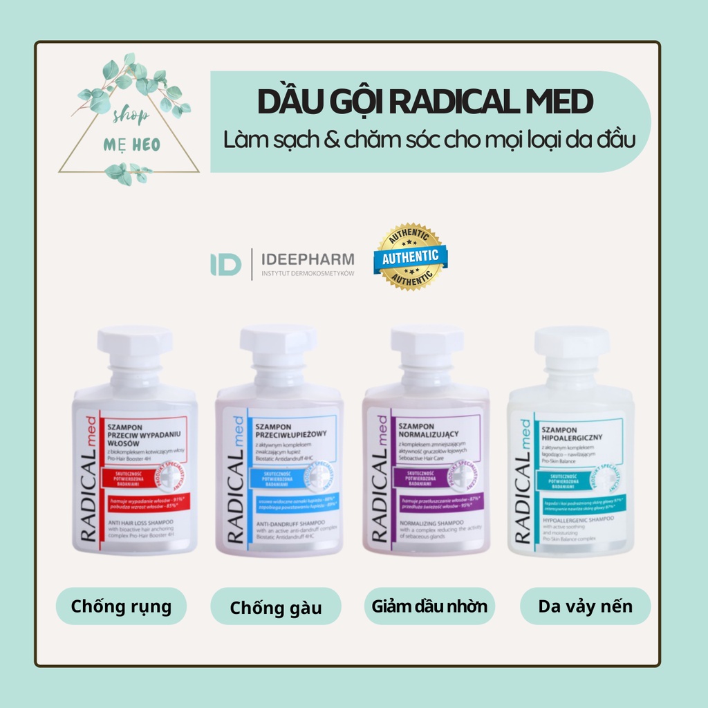 [ĐỦ BILL] Dầu gội đầu ngăn rụng tóc RADICAL MED 300ml