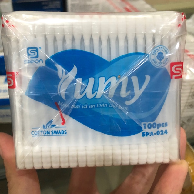 Tăm Bông Uymy Người Lớn  1 Đầu Xoắn Bông Tự Nhiên