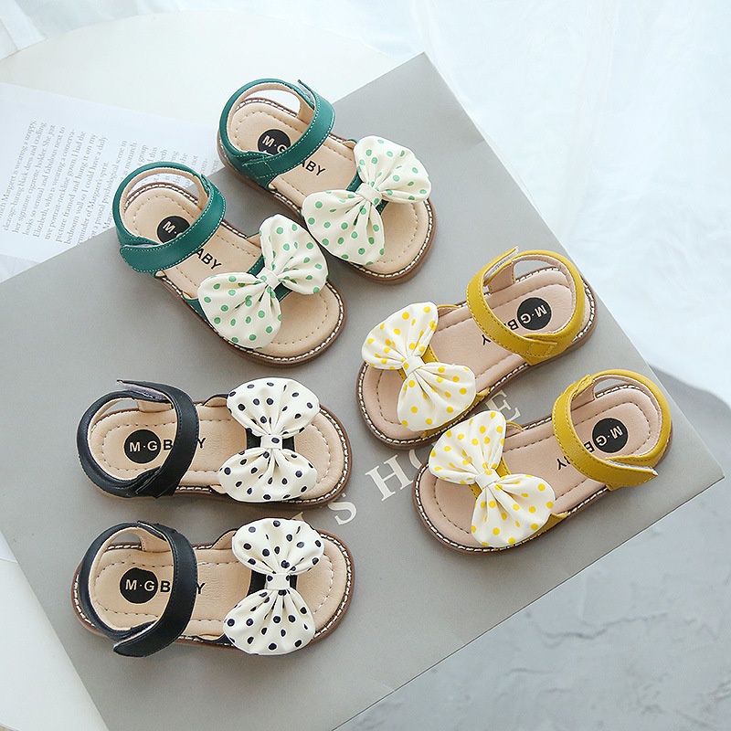 giày sandal quai hậu chấm bi cho bé gái, giày xinh cho bé