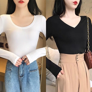 Áo thun mỏng tay dài ôm sát thời trang cho nữ