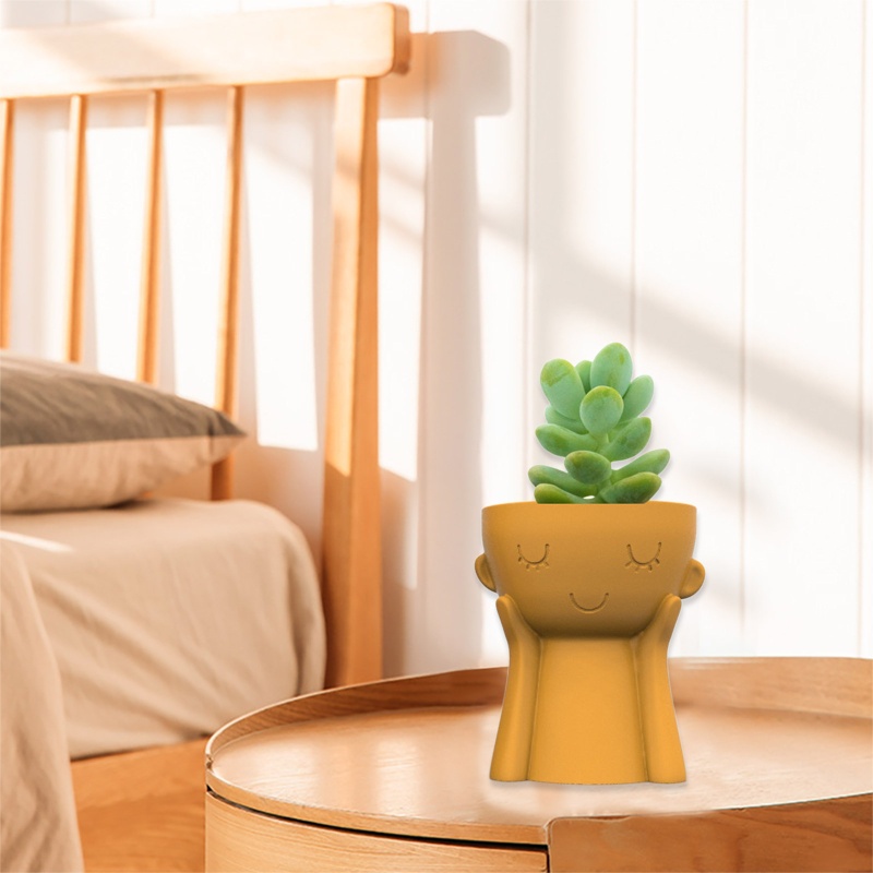 Khuôn Làm Chậu Hoa Bằng Nhựa Resin DIY Hình Bé Trai