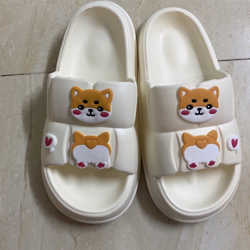 Dép nữ bánh mỳ đế đúc quai ngang hình mèo dễ thương