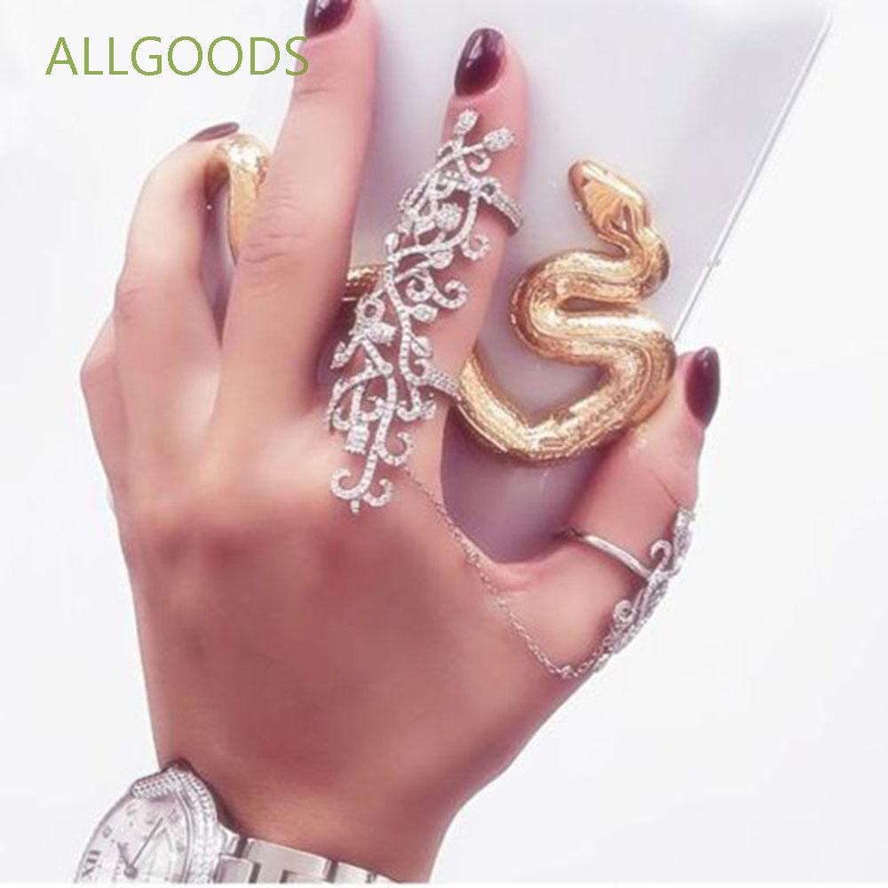 ALLGOODS Full Finger Gift Gothic Ring Rock Punk Armor Jewelry Double Knuckle/Multicolor