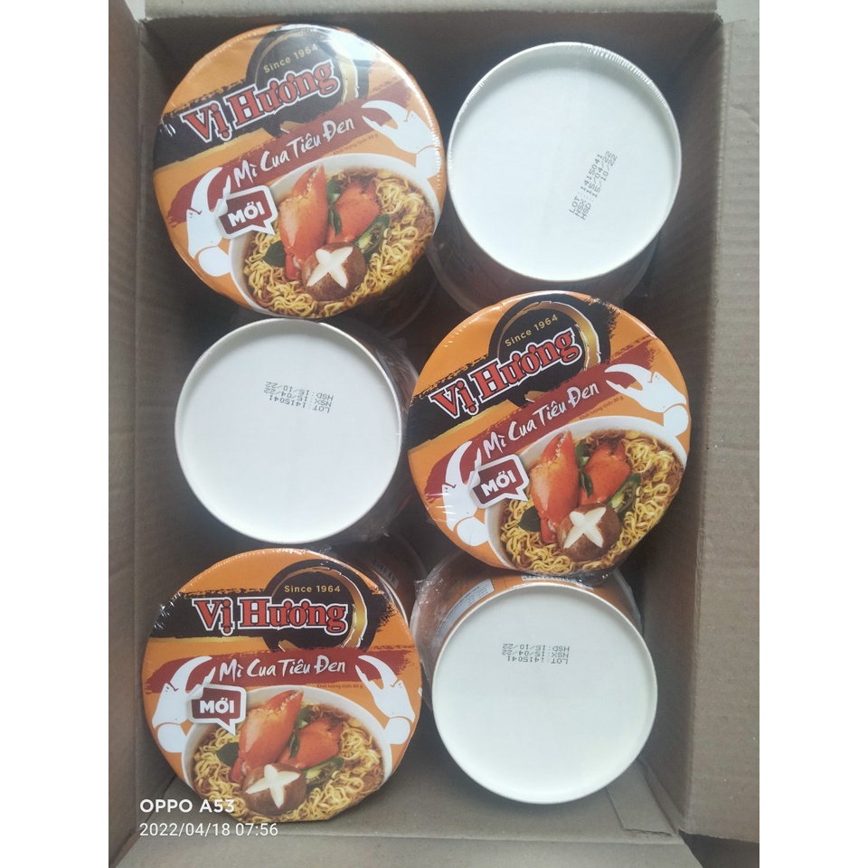 Thùng 12 Tô mì Cua Tiêu Đen 80gr